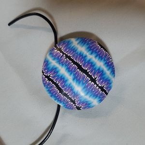 Double sided polyclay handmade in Southern Oregon pendant necklace studio art